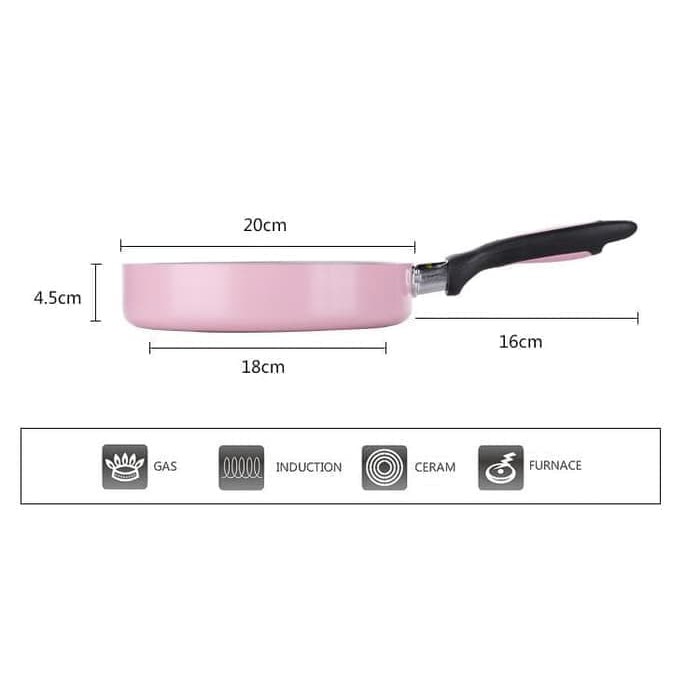 WAJAN KERAMIK TEFLON ANTI LENGKET TEFLON GAGANG ANTI LENGKET FRYPAN 20