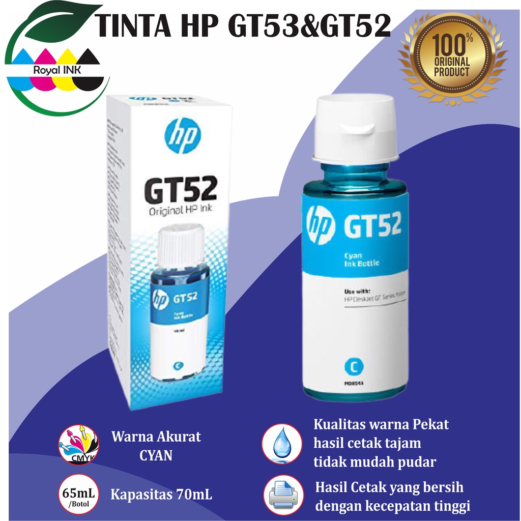 HP GT52/GT53 BLACK Ink PREMIUM GT 52/53 Tinta Hitam Pengganti GT51 - PCS