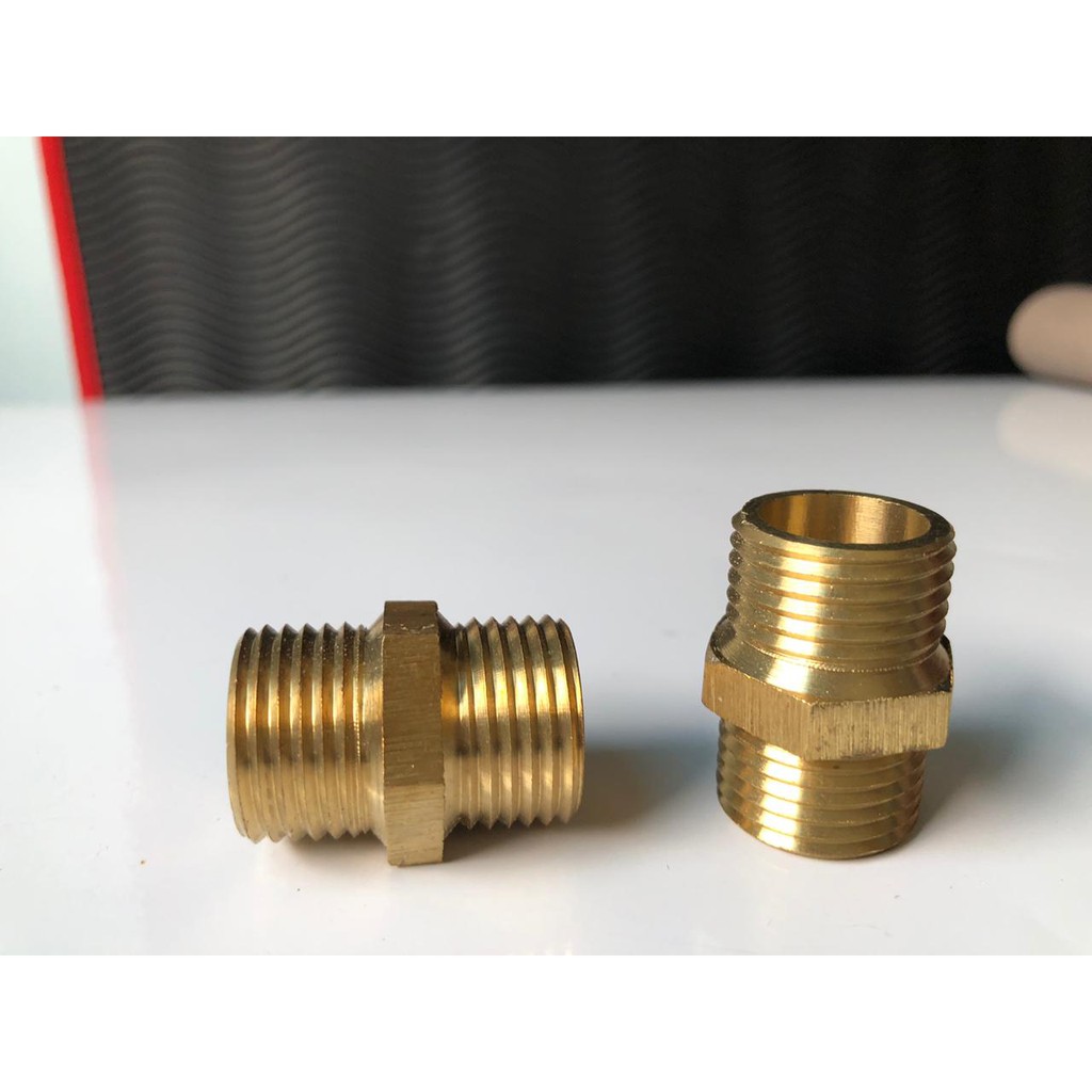 Double Nepel Kuningan 1/2&quot; Double Nipple 1/2 Connector Kran Uap Boiler