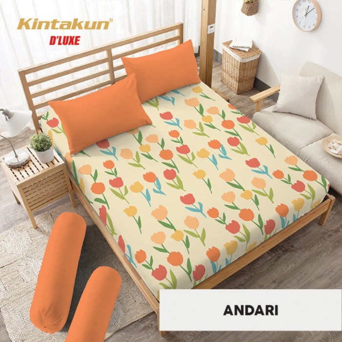 Sprei Kintakun Sprei D'Luxe Queen Size Nirmana Edition Uk 160x200 cm - Andari(U8X3) Sprei Polos Spre