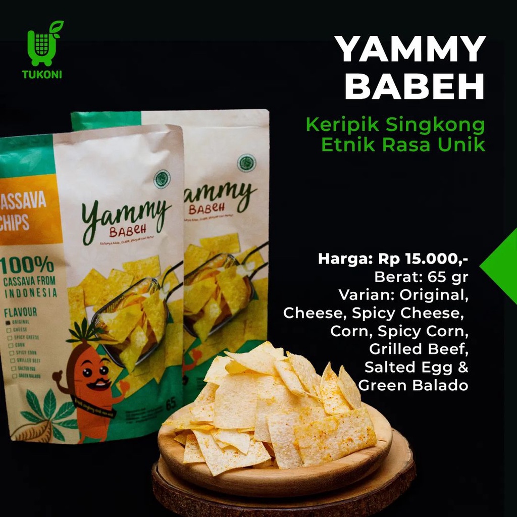 

Keripik Singkong Etnik Rasa Unik Yummy Babeh Yuktukoni