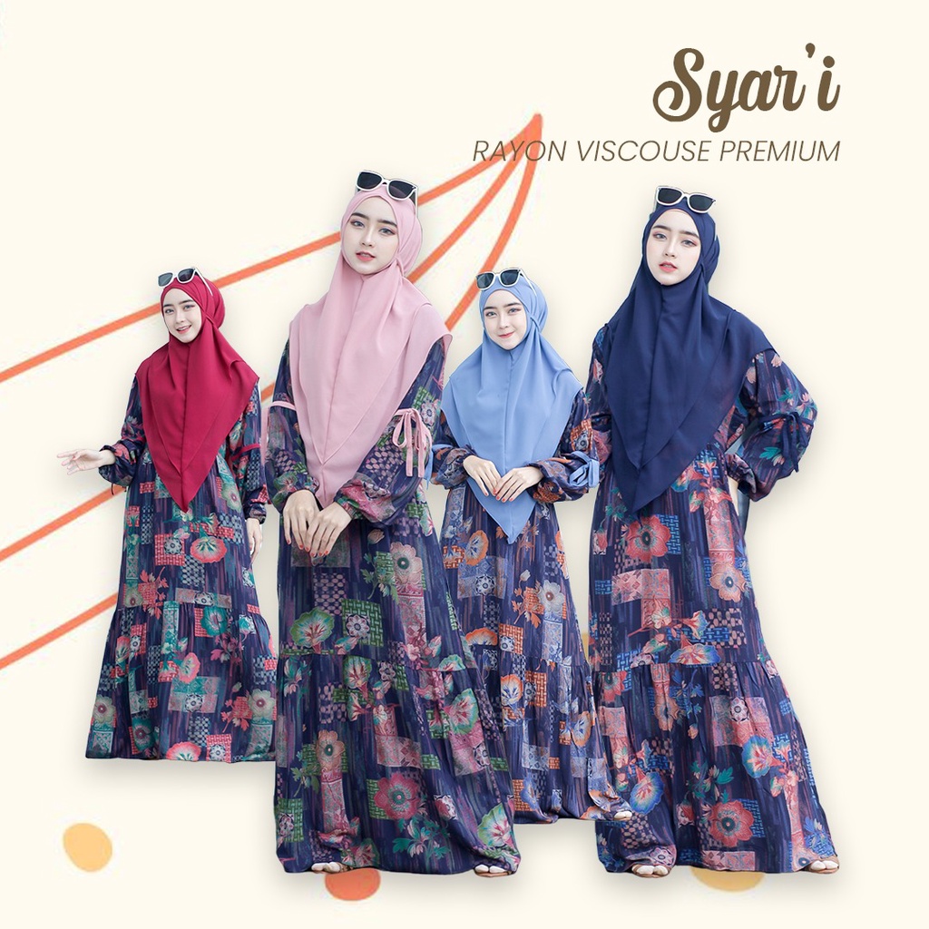 Dress set khimar syakila mix ceruty ori JRone model kanika terbaru modis homedress nyaman flowy salur elvi kubika