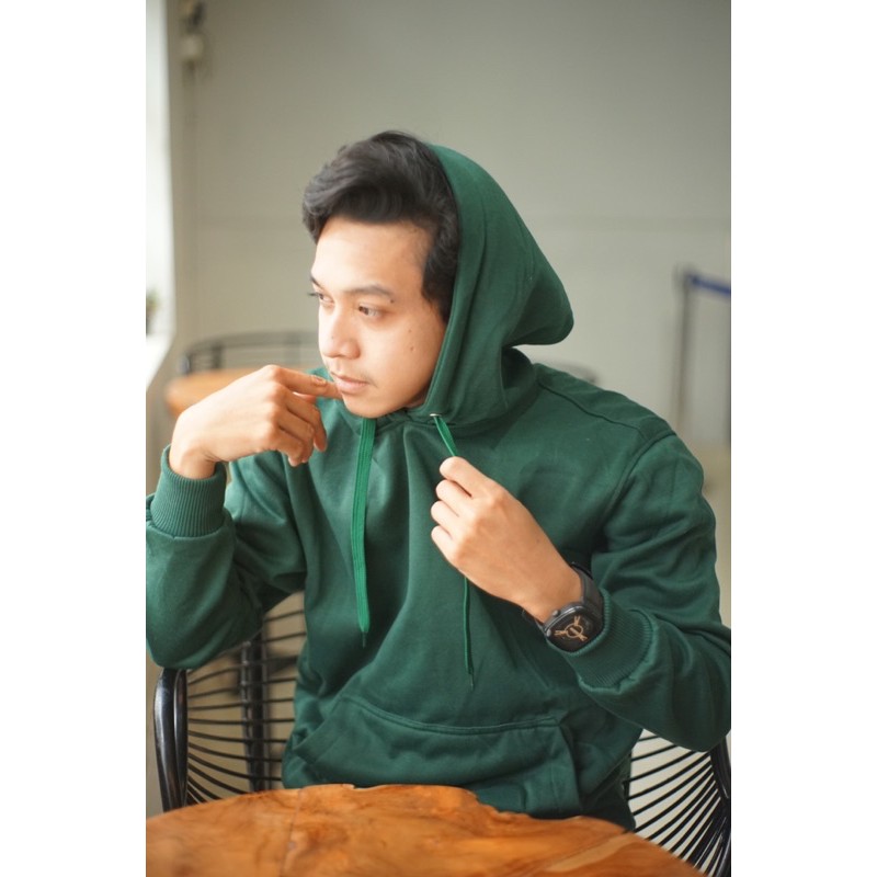 HOODIE JUMPER HIJAU BOTOL / EMERALD