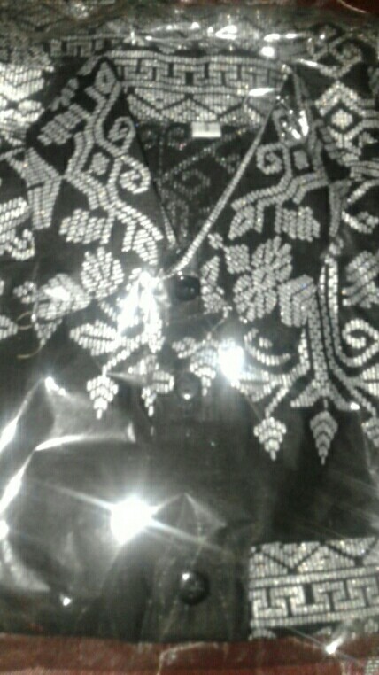 Couple Ayah&anak - Batik Atasan Pria -batik Couple Keluarga Motif Prada Anjani Silver