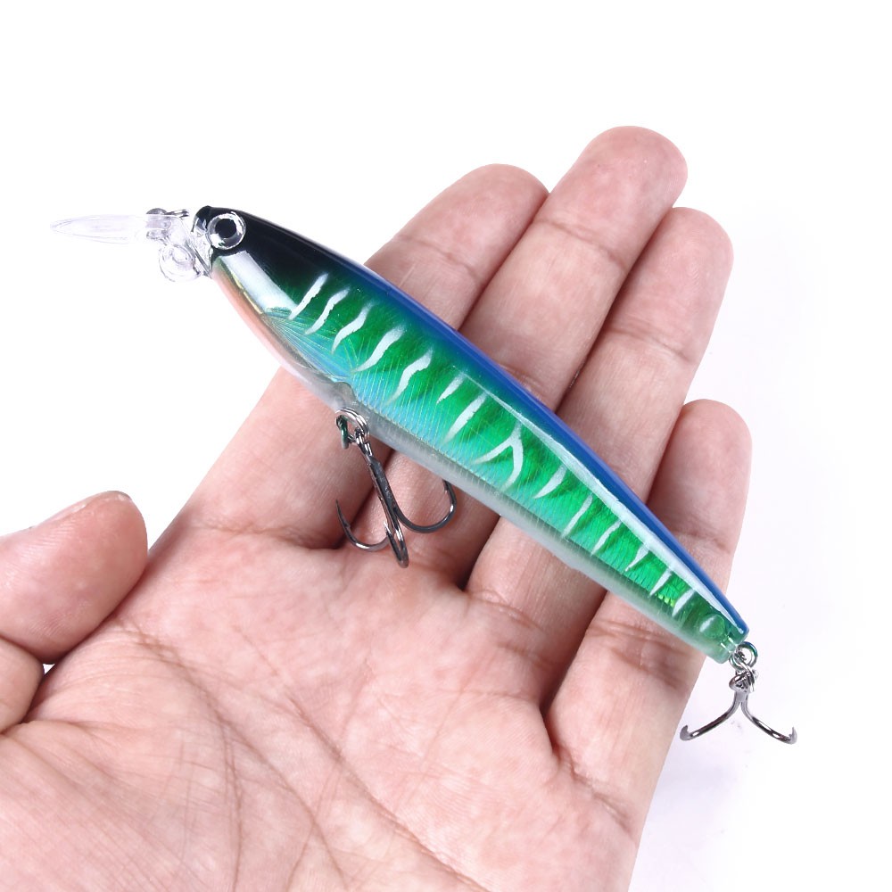 Hengjia 1pc Umpan Pancing Hardlure Tiruan Bentuk Ikan Kecil 11.5cm 16.5g Dengan 3 Kail Treble