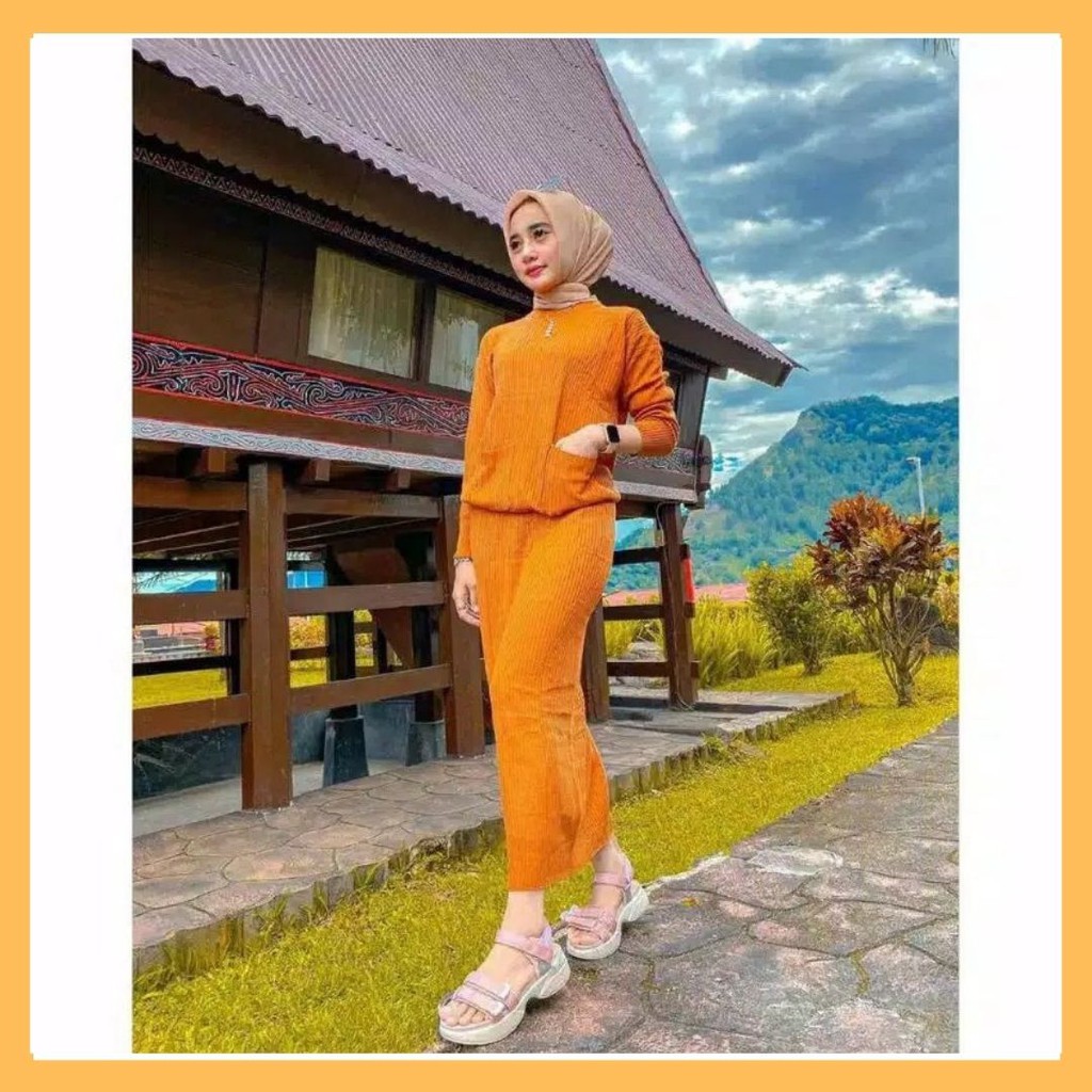 [ BEST SELLER ] ROK RAJUT SPAN / ROK RAJUT PREMIUM / ROK PANJANG TERMURAH  / MAXI SKIRT/ ROK SPAN KNITTED / ROK  RAJUT-Mustard