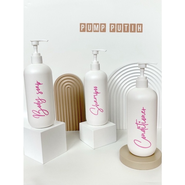 botol putih 500ml n24 pink edition.  aesthetic bottle minimalist refill organizer tempat sabun cair pump estetik