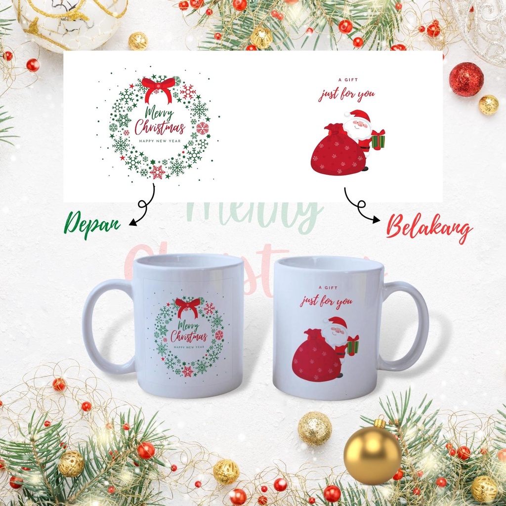 Cheers Mug Spesial Christmas - Mug Custom Murah SQ-ONE WHITE IMPORT