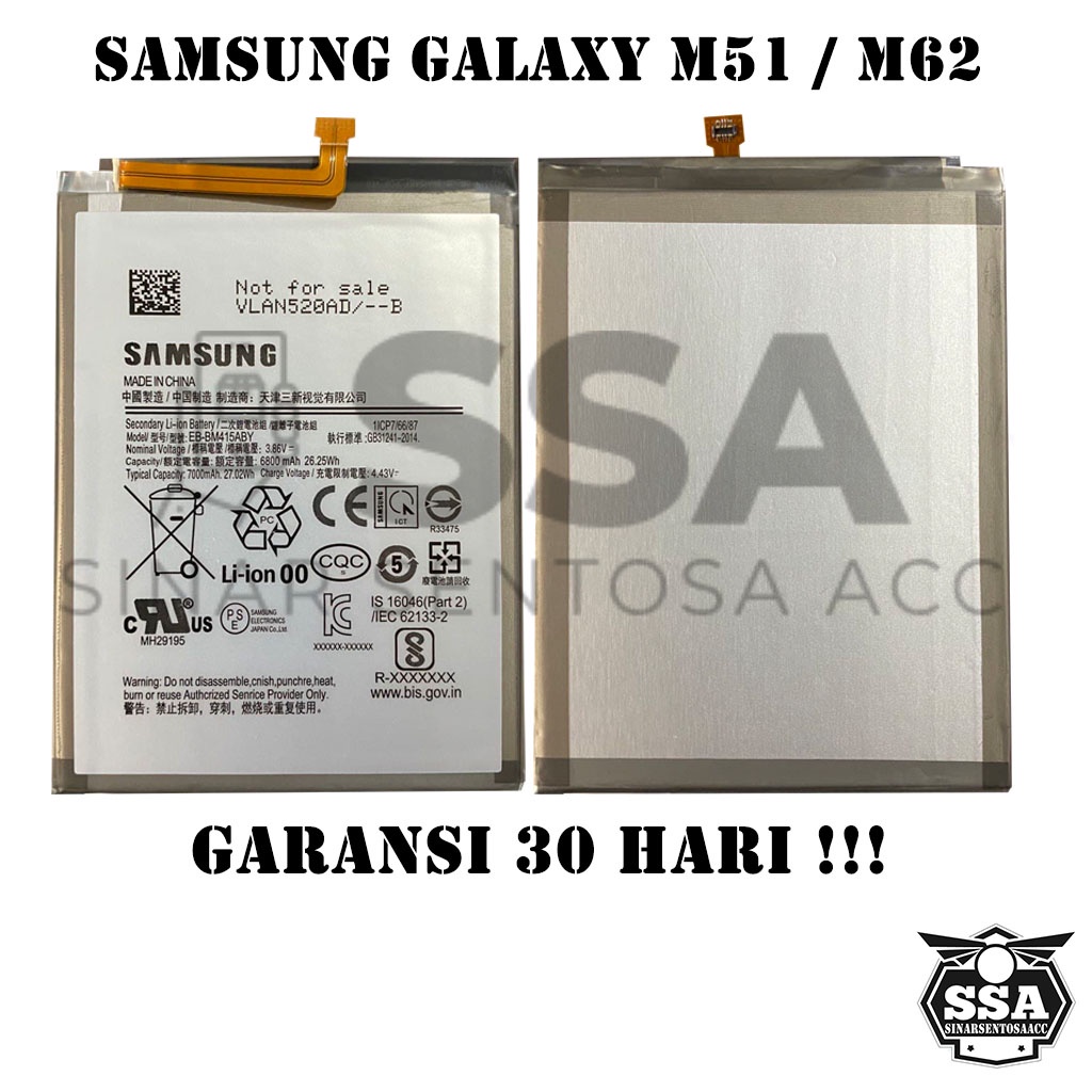 Baterai Original OEM Samsung Galaxy M51 M62 M515F M625F M415 EB-BM415ABY HP Ori Battery Batrai Batre Batu Batere GARANSI AWET MURAH