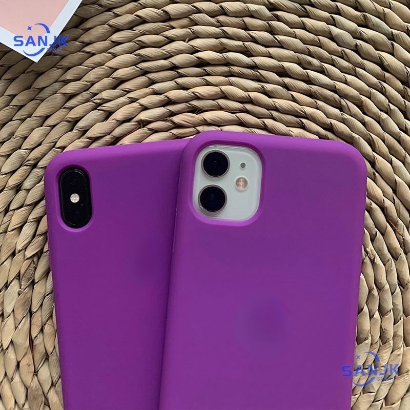 Soft case Bahan Silikon Warna Ungu Untuk iPSE2 11 IP11 Pro Max iP 6s 7P 8 Plus