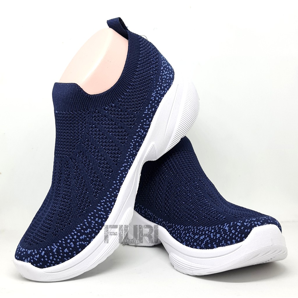 FIURI - Ando Original - NAOMI 37-40 Navy - Sepatu Kets Wanita - Sepatu Sneakers Wanita - Sepatu Olahraga Sport Wanita - Sepatu Casual - Sepatu Jogging Lari Fitness Gym Senam Wanita - Sepatu Sekolah Bertali SD SMP SMA-1