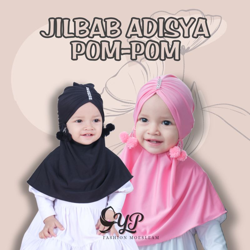 Jilbab Anak Bayi ADISYA pom pom usia 0-2 th / Hijab Baby