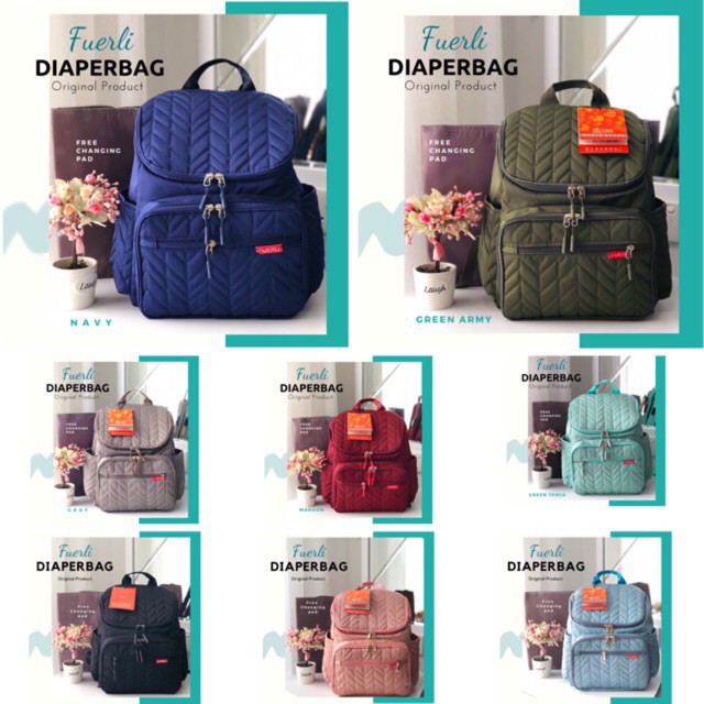 7.7 BIG SALE !! DIAPERBAG FUERLI  / TAS DIAPER FUERLI ORIGINAL (set changing pad)