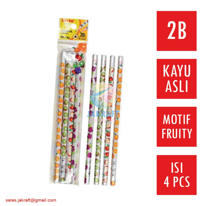 

READY PENSIL TULIS MOTIF BUAH FRUITY JOYKO 2B P-109 KAYU ASLI SOUVENIR ULTAH