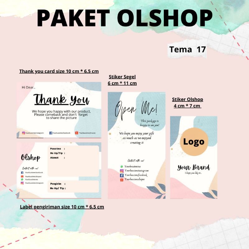 

Paket Packing Olshop Stiker Label Pengiriman Thank You Card Segel Stiker Stiker Olshop