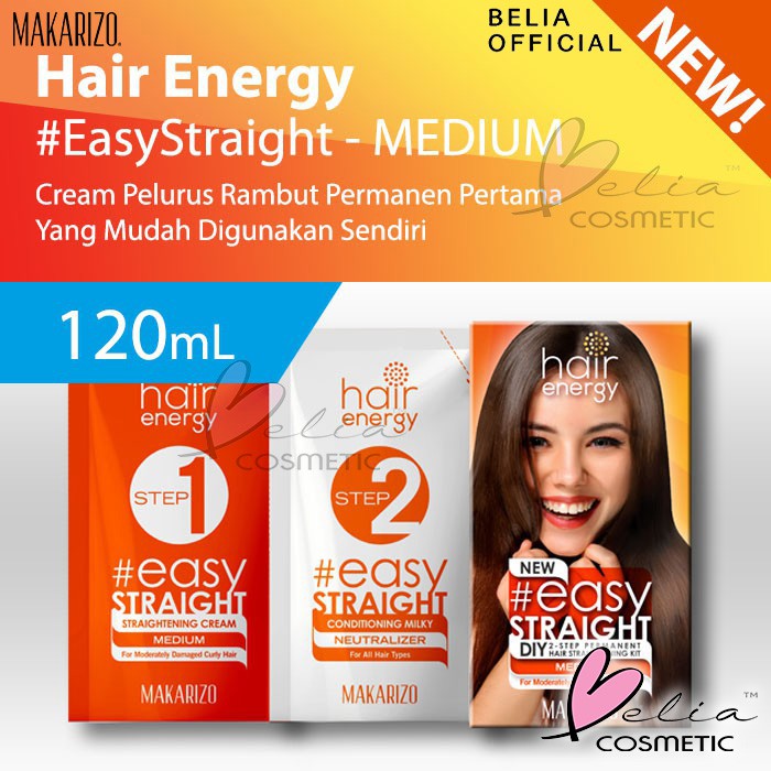 ❤ BELIA ❤ MAKARIZO Easy Straight DIY Kit | Pelurus Rambut EasyStraight | Mild Medium Strong 80 120