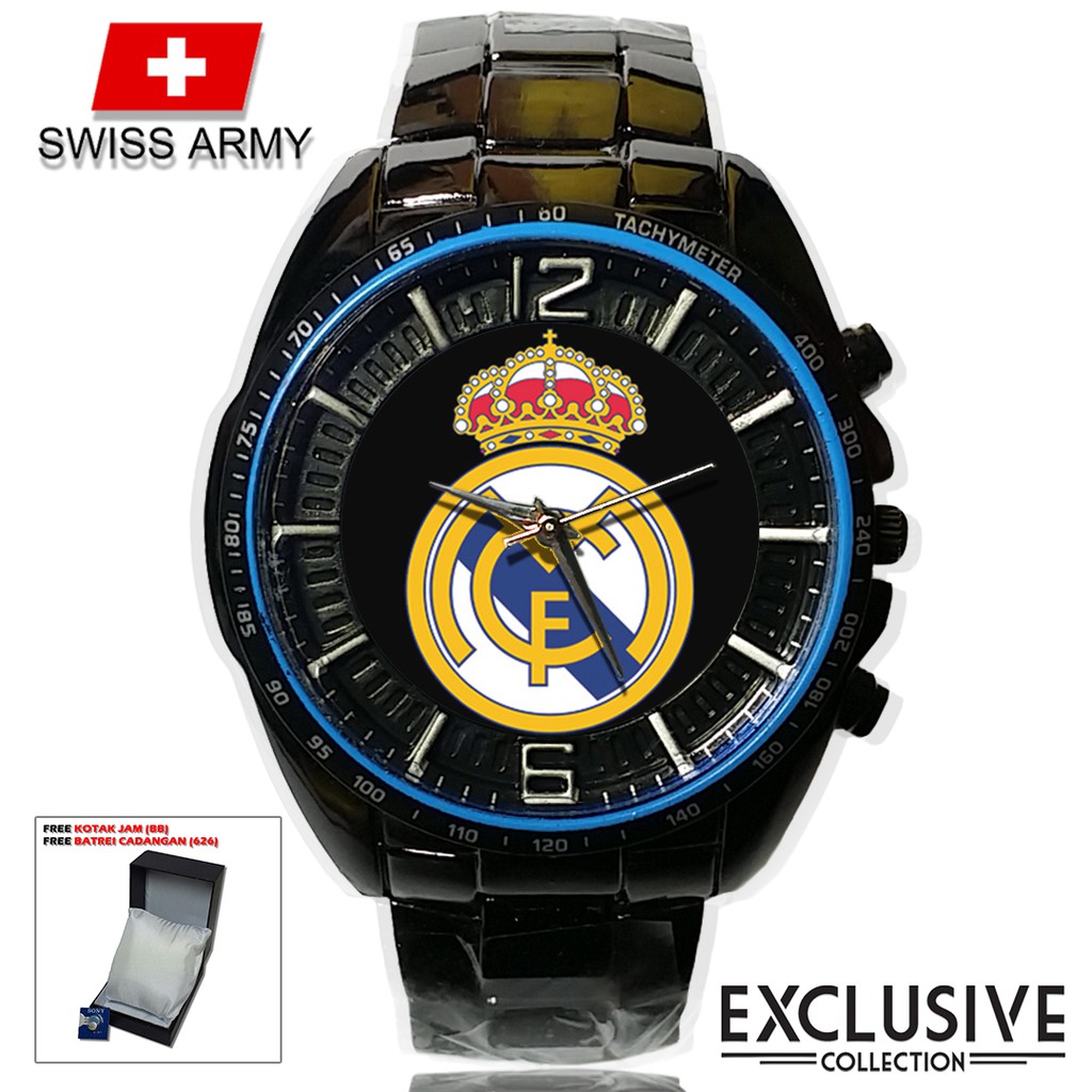 (Istimewa Bossque) Jam REAL MADRID Rantai Sport (Elegan)