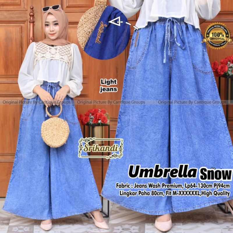 umbrella snow celana kulot jeans wanita by srikandi