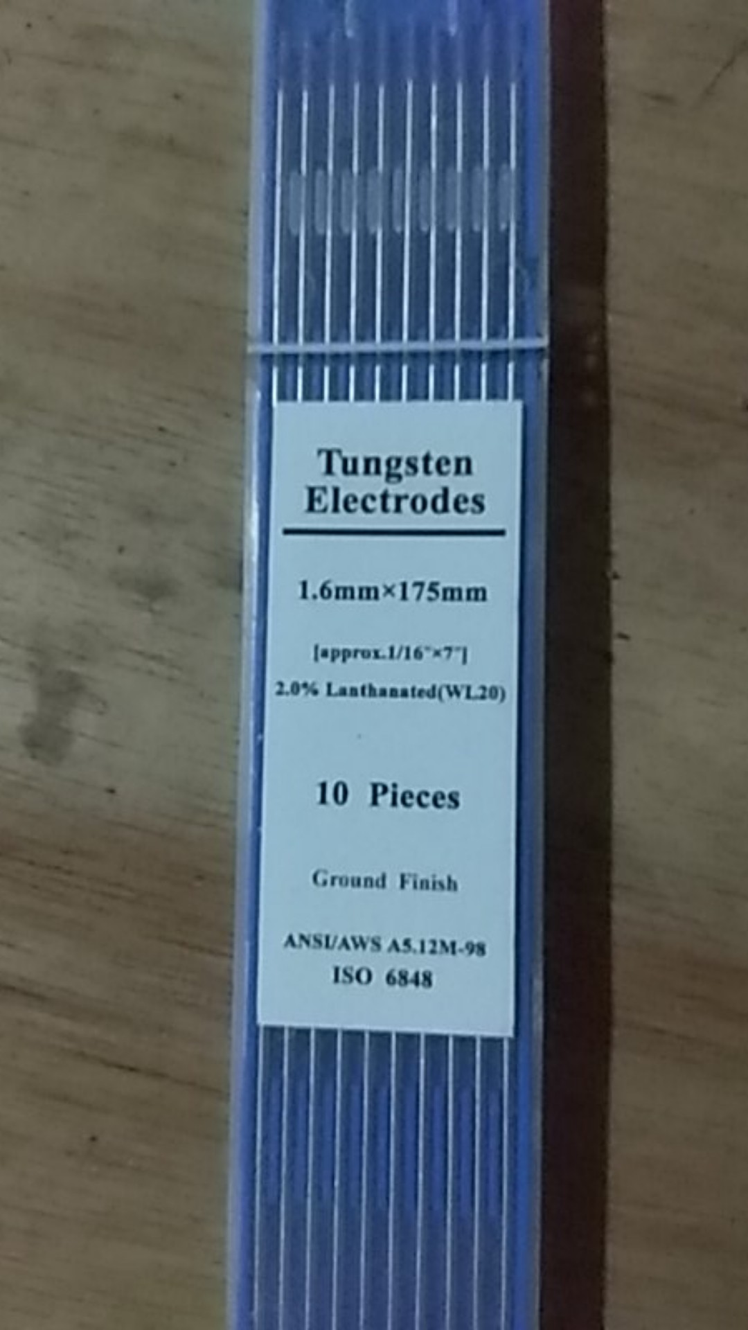 10pcs Tungsten Elektroda Las Lanthanum Ujung Biru Wl20 1.0/1.6/2.4mm 150/175mm