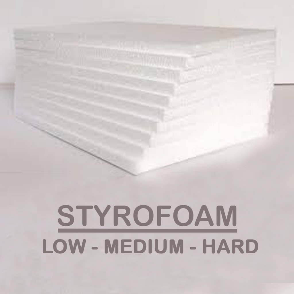 

Styrofoam 100x50, Styrofoam lembaran, Styrofoam Hard, Styrofoam Medium, Styrofoam Low, Sterofom