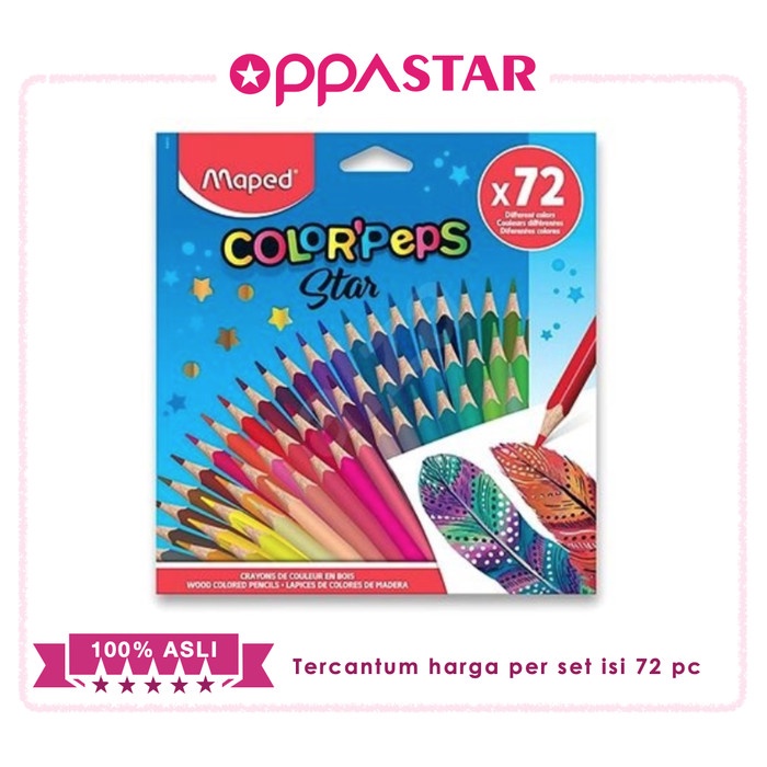 

Cantik Pensil Warna Set Maped Color Peps Star 72 Warna /Set Diskon