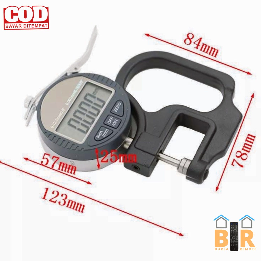 Digital Thickness Gauge alat ukur ketebalan kawat kertas plat