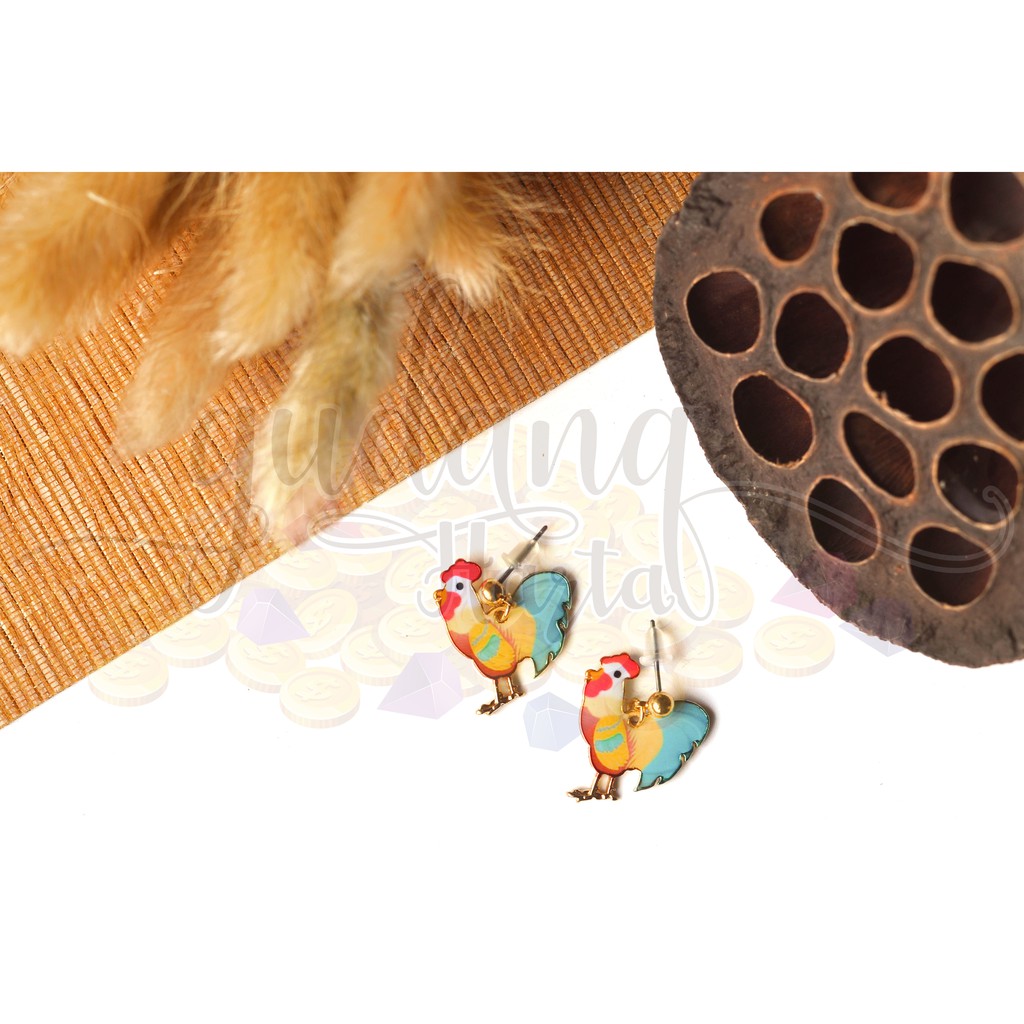 Anting Stud Wanita Ayam Chicken Lucu Unik Anting Tusuk Hadiah Kado GH 203138