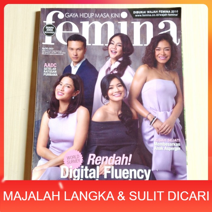 Majalah FEMINA No.18 Mei 2016 Cover CAST AADC2 DIAN SASTROWARDOYO Langka