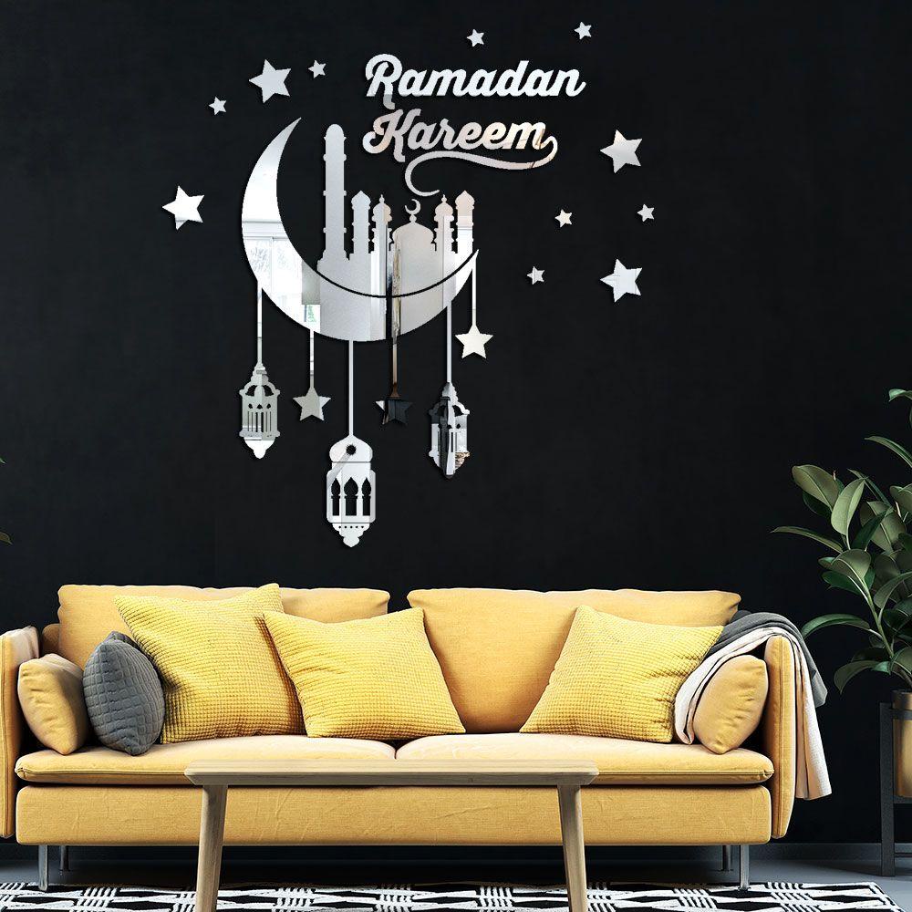 Populer Stiker Dinding Dekorasi Rumah Muslim Ramadhan 3D Removable Eid Mubarak Islami Wall Decal