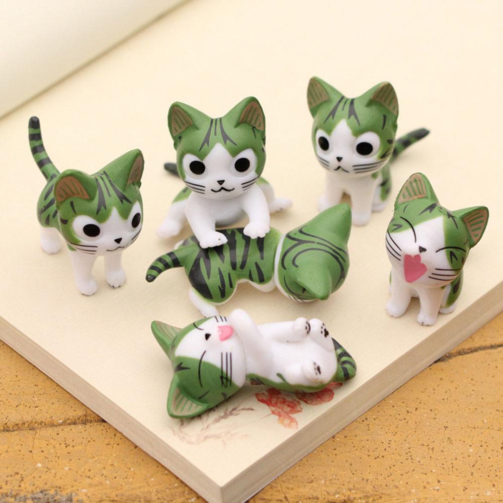 Needway  Keju Kucing Resin Kartun Ornamen DIY Kerajinan Anak Hadiah Patung Miniatur