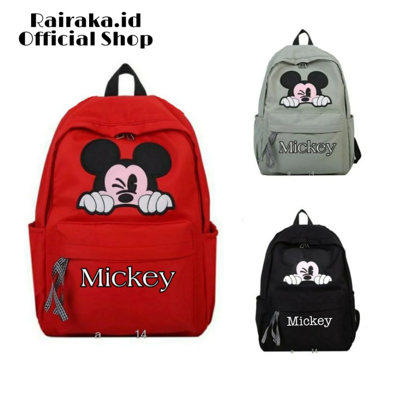 Rairaka.id / Mickey - Tas Ransel Casual Sekolah Sd Smp Fashion Tas Sekolah Murah Tas laptop