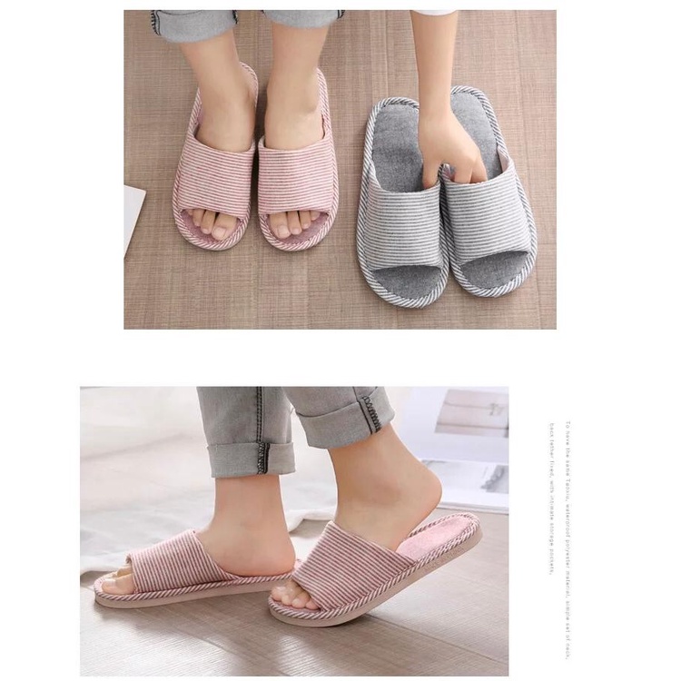 Sandal Rumah Hotel EMPUK Nyaman Modis Lembut Motif Garis Slipper SP02