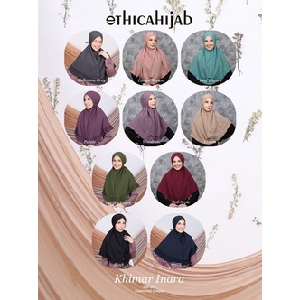 ETHICA - Hijab Instan Wanita Khimar Instan Muslim Hijab Wanita Ethica Khimar Inara Black Navy Purple