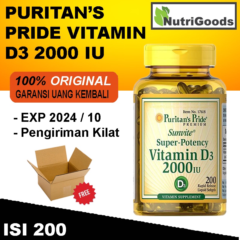 PURITAN PRIDE D3 2000 IU 200 SOFTGEL 2000IU