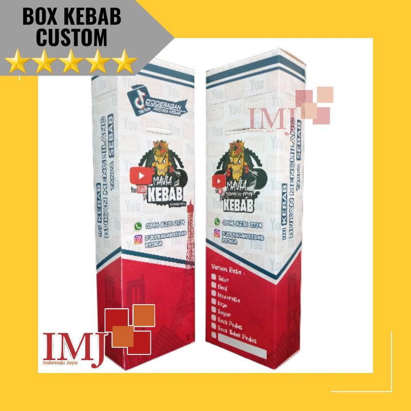 BOX KEBAB CUSTOM 6x3,5x20,5 KARDUS KEBAB CUSTOM DESAIN 6×3,5×20,5 DUS KEBAB CUSTOM