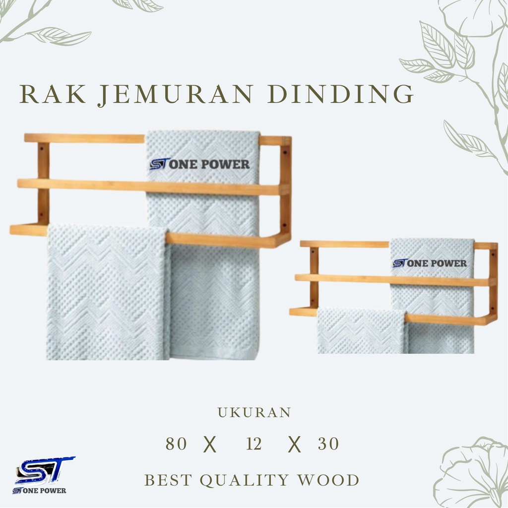 Gantungan Jemuran Dinding Kayu Tempat Handuk Minimalis  Rak Kayu Estetik Jemur Baju
