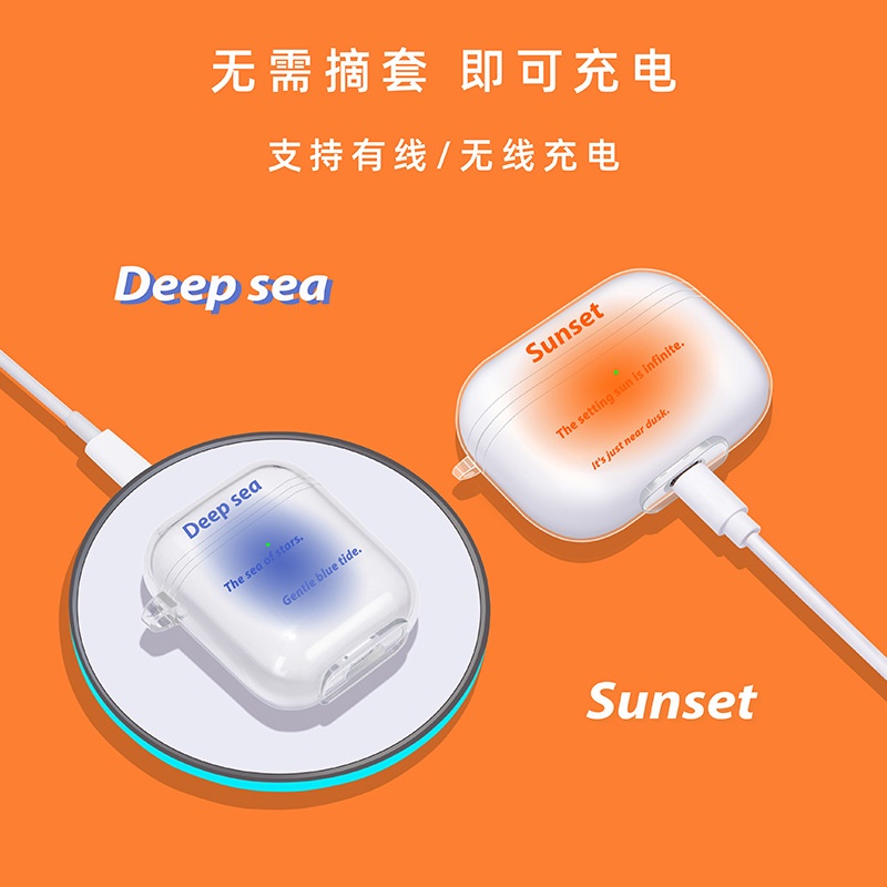 Inpods 12warna Gradien Transparan Lembut Nirkabel Pengisian TPU I12 Bluetooth Earphone Case Untuk Airpods 12 3 Pro 2 PRO2 Airpods3 Cover