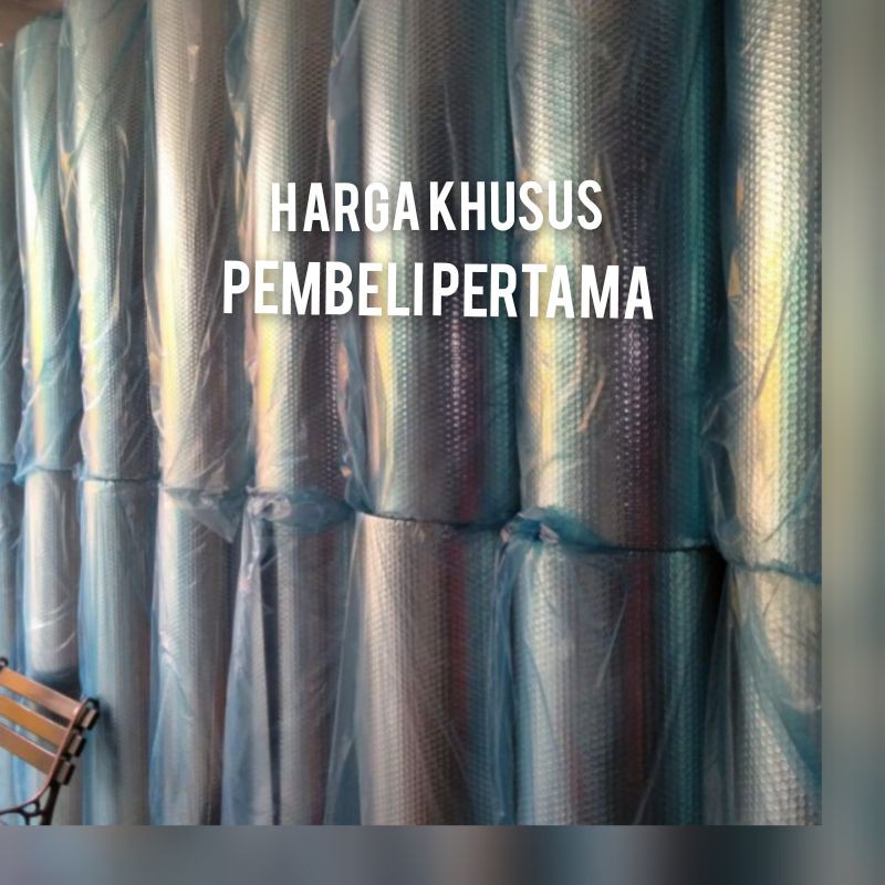 ALUMUNIUM FOIL BUBBLE 1,2m × 1m peredam panas, atap rumah, kap mobil, kabin, dll