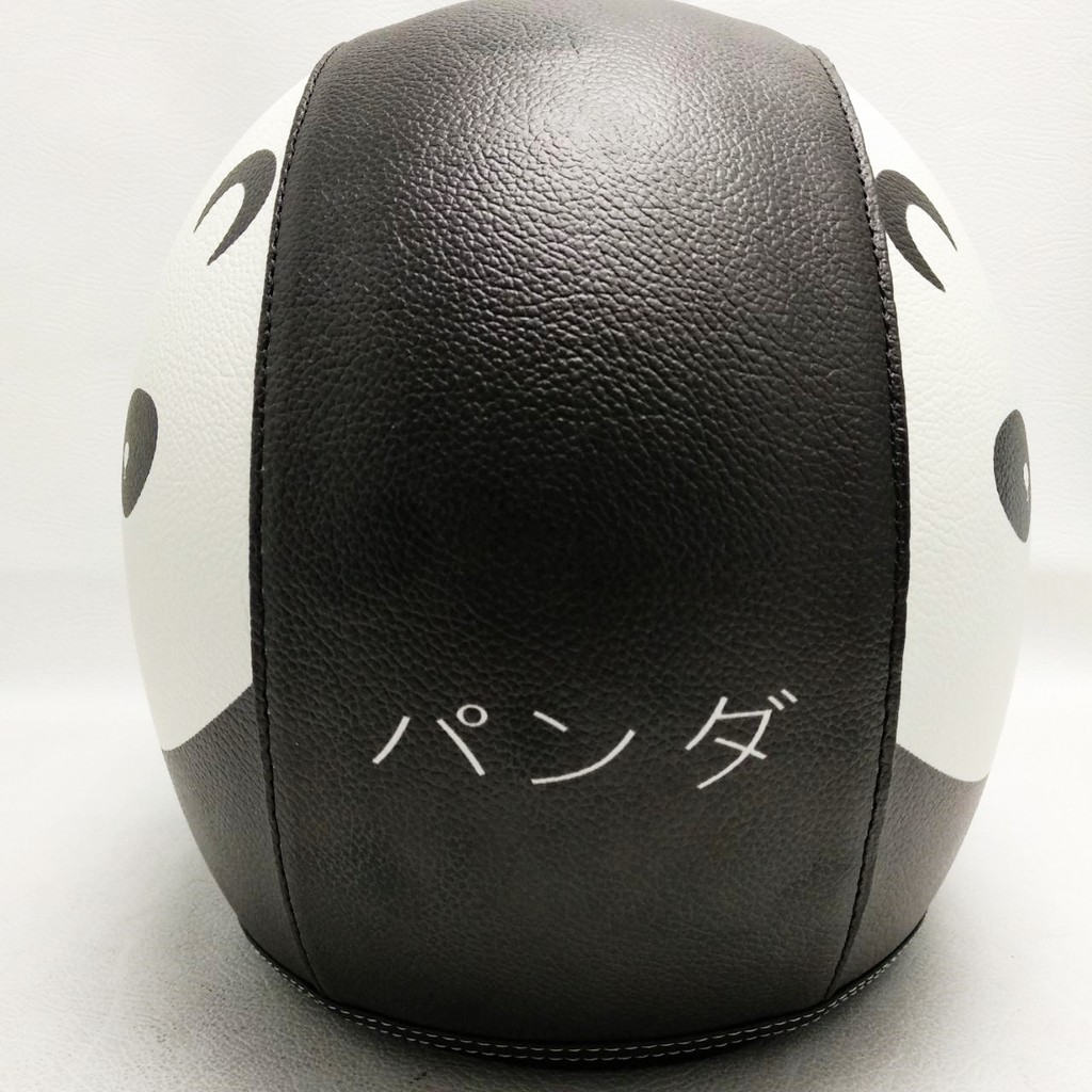 Helm Bogo Retro Kulit Motif Black Panda Klasik Kaca Bubble Halfface Helmet HBD150-1