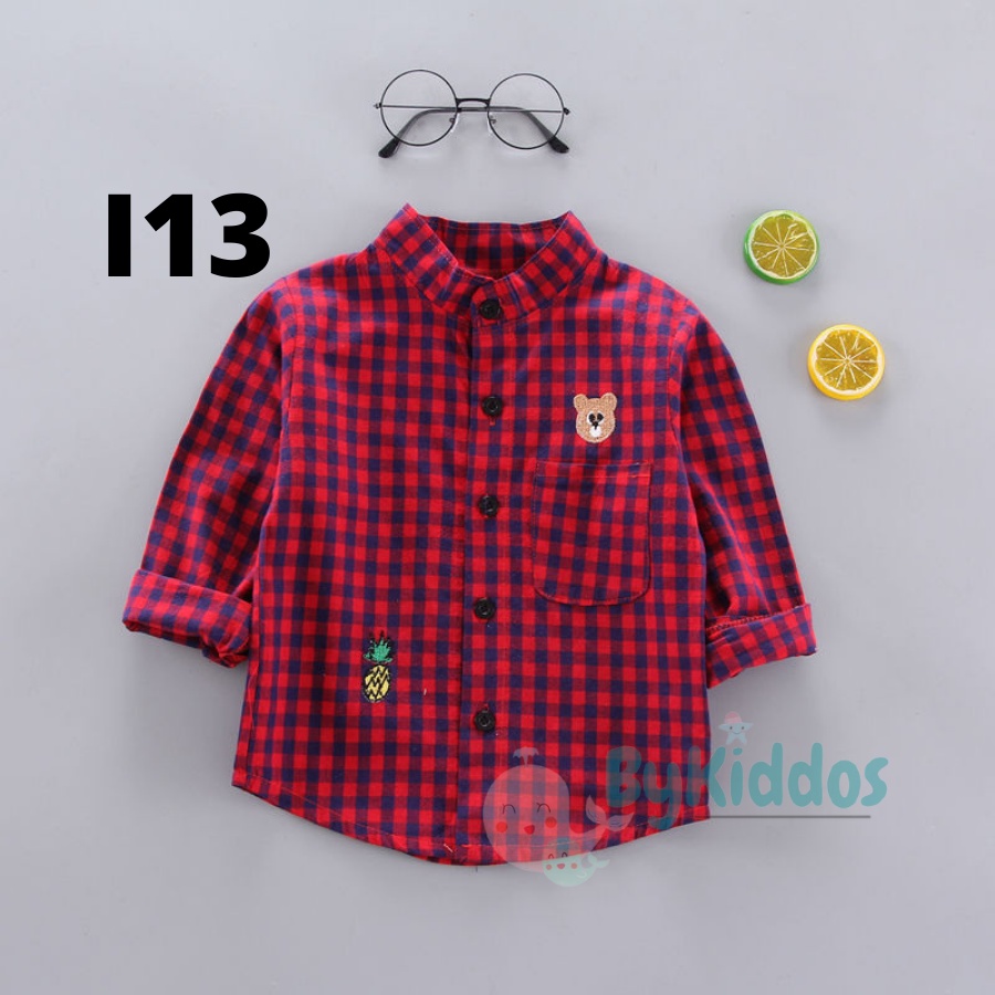 ByKiddos - Kemeja Import Anak Laki Laki Motif Lengan Panjang Bahan Adem High Quality Fashion / Kemeja Import Bayi Part 2