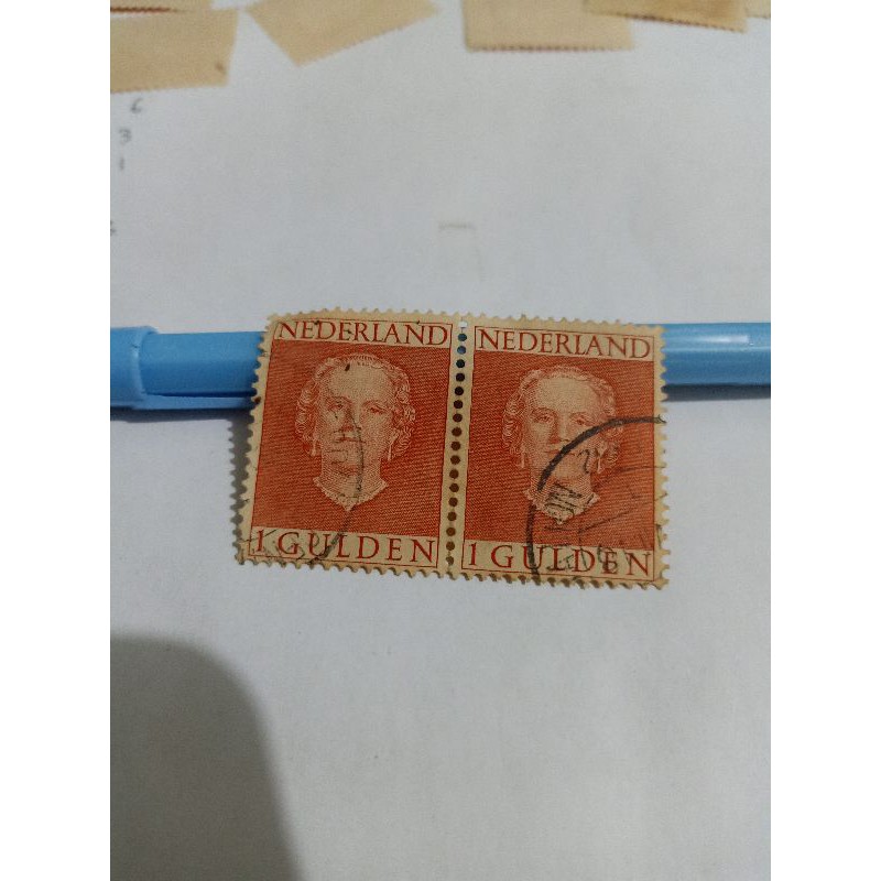 

Perangko Nederland Queen Wilhelmina 1 Gulden foto depan Stamp (2pcs)