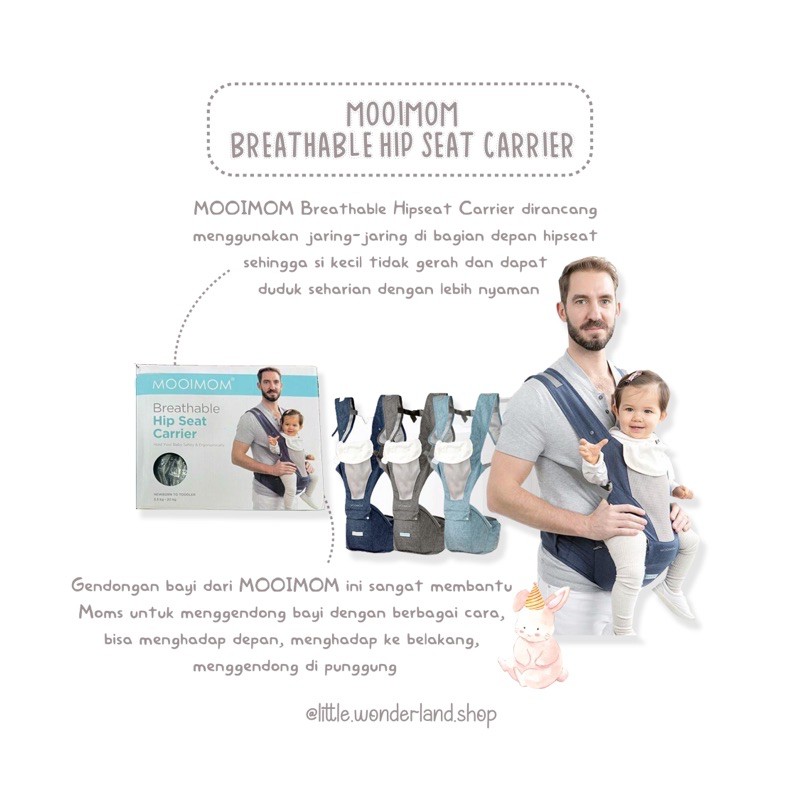 MOOIMOM Breathable Hipseat Carrier Gendongan Bayi