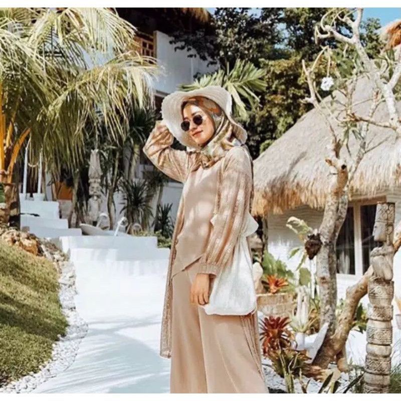Cardigan Brokat Lengan Balon/Kardigan Burkat/Kardi Brukat/Outer Long Cardi-6