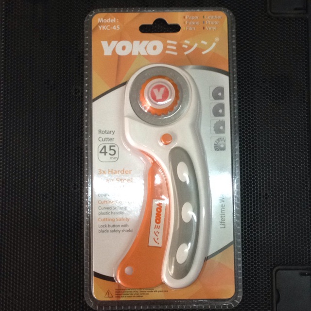 Rotary Cutter Yoko YKC-45 Alat Pemotong Kain Bahan Pola Pisau Bulat 45mm