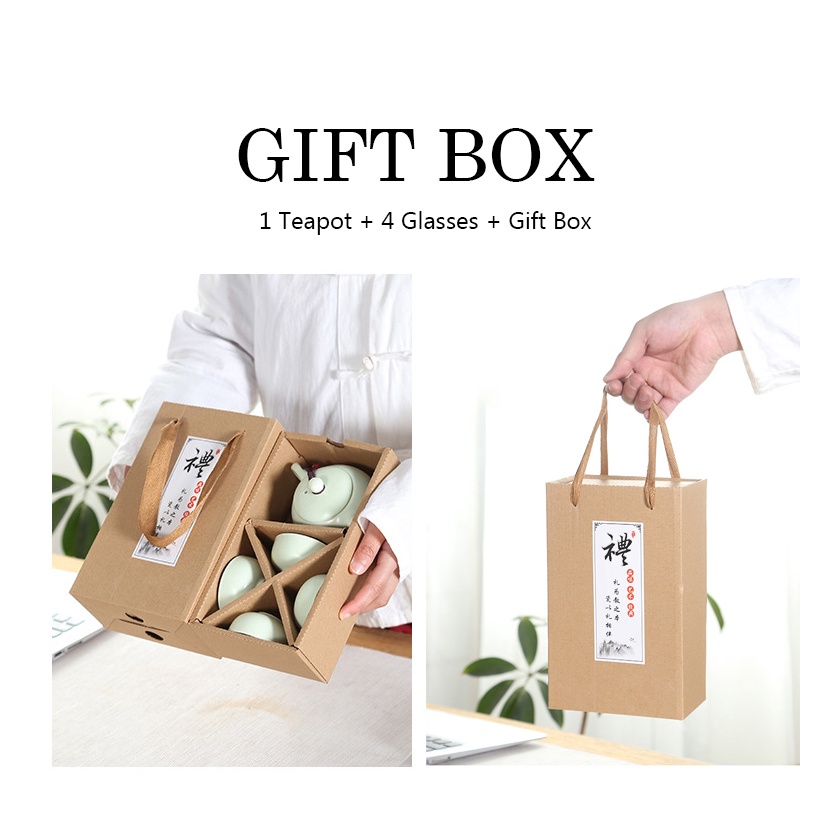 Classic Chinese Tea Pot set 5pc / Ceramic Gift Box