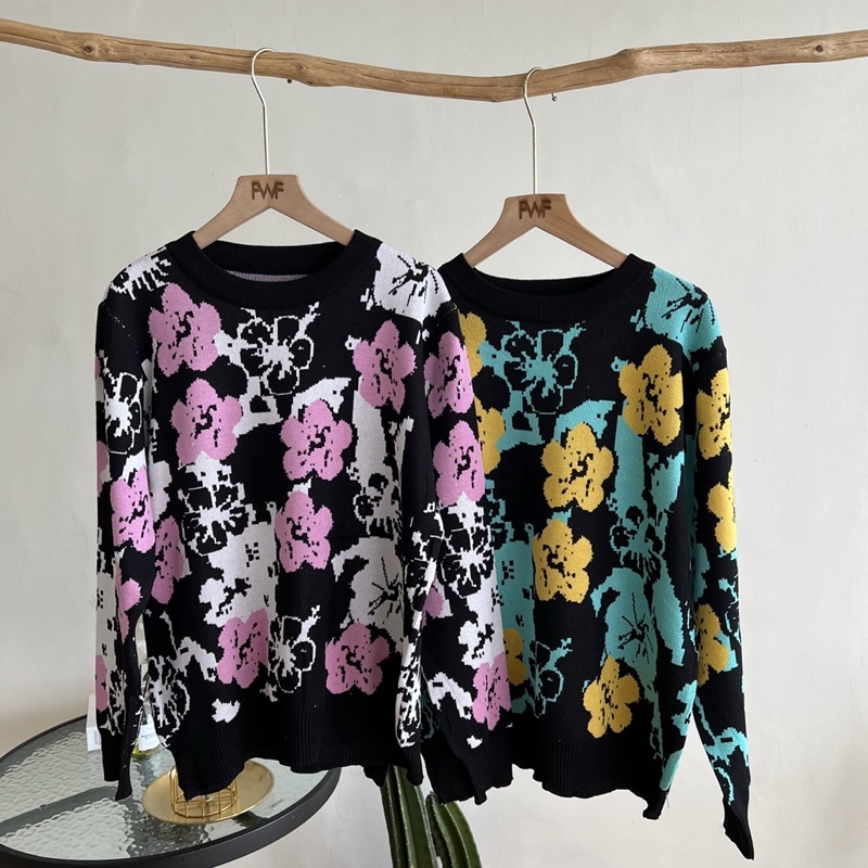 Alea Knit Sweater / Baju Atasan Sweater Rajut Wanita Import