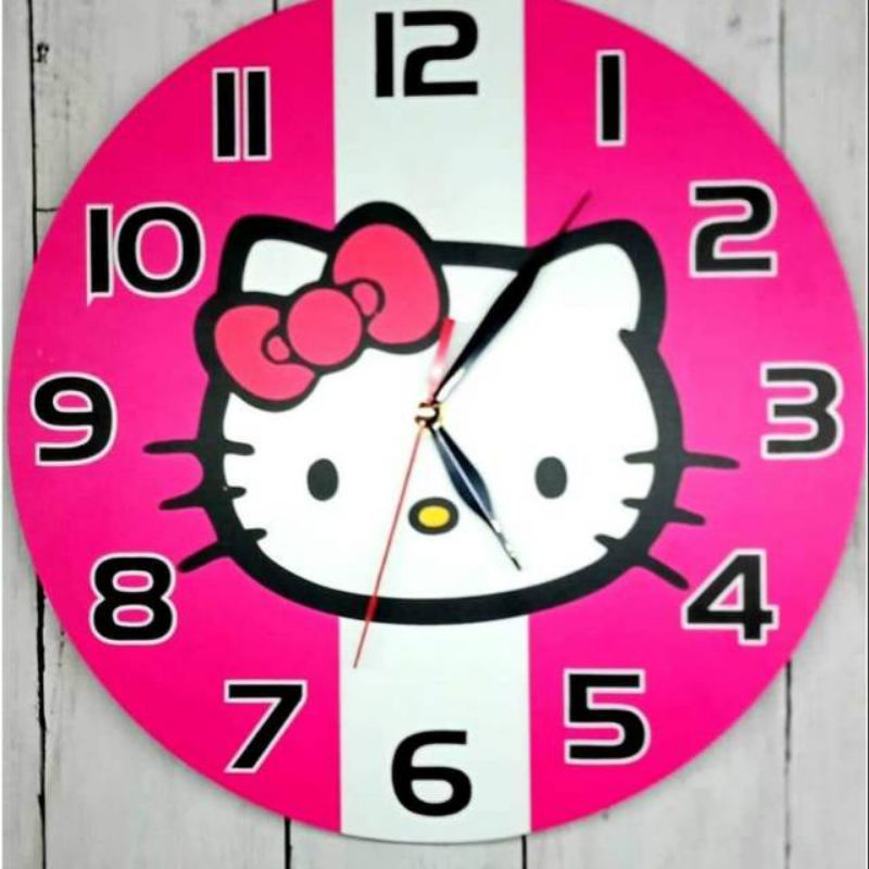 Jam Dinding Karakter Hello Kitty