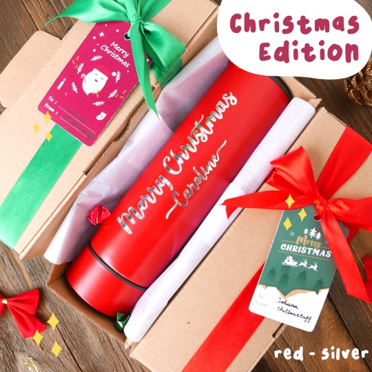 [CHRISTMAS EDITION] TERMOS LED CUSTOM HADIAH NATAL SOUVENIR DENGAN TEMPERATUR / TUMBLER CUSTOM NAMA / BOTOL MINUM KPOP / TUMBLER KPOP