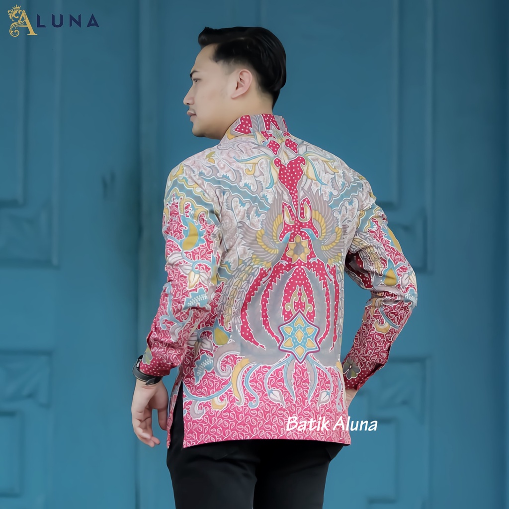 KEMEJA BATIK PRIA PREMIUM LENGAN PANJANG REGULAR BATIK ALUNA PCW 073