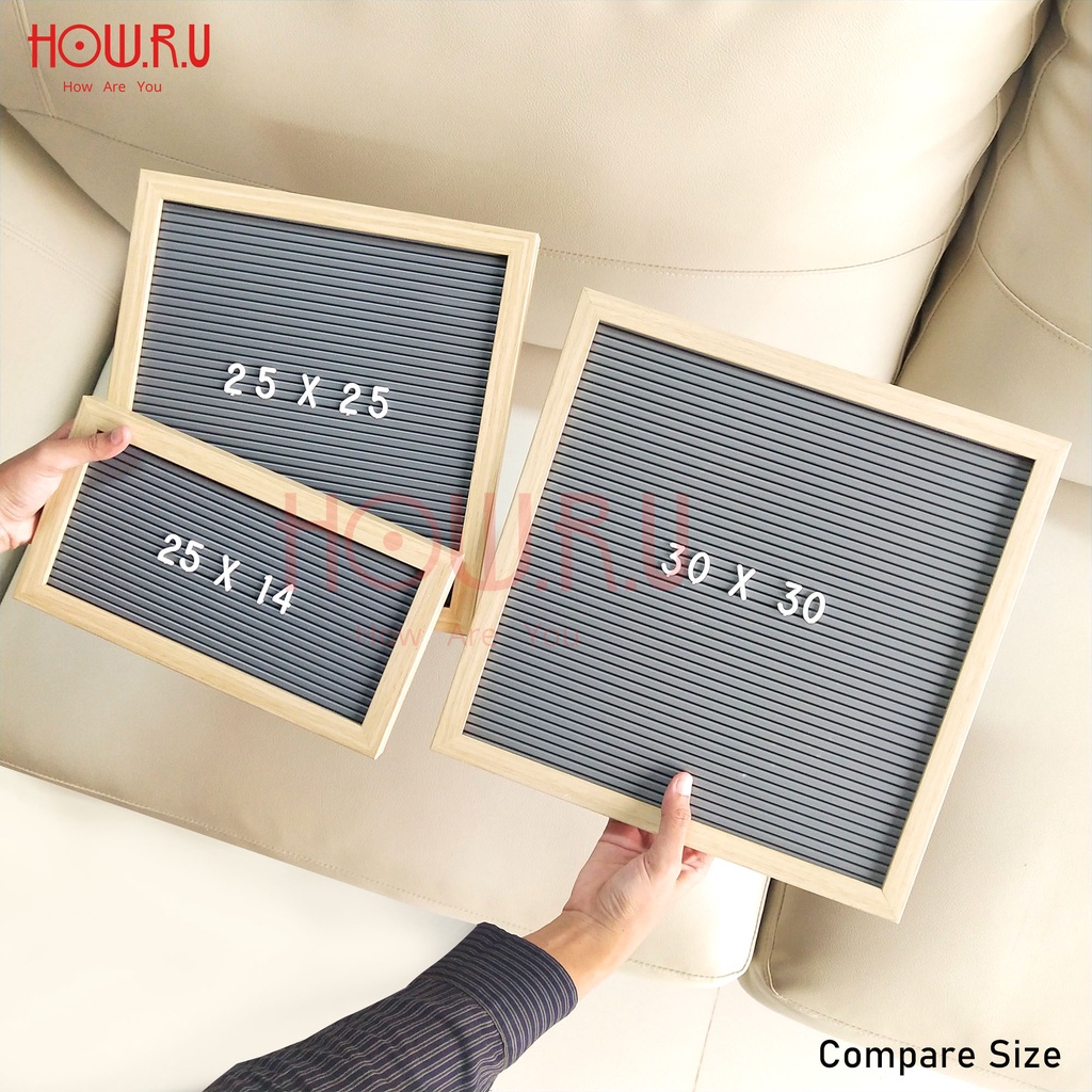 HOW.R.U | 14x25cm - Letter Board Mini Sudah Include Huruf / Papan Nama Bayi / Papan Menu / Dekorasi Rumah Viral